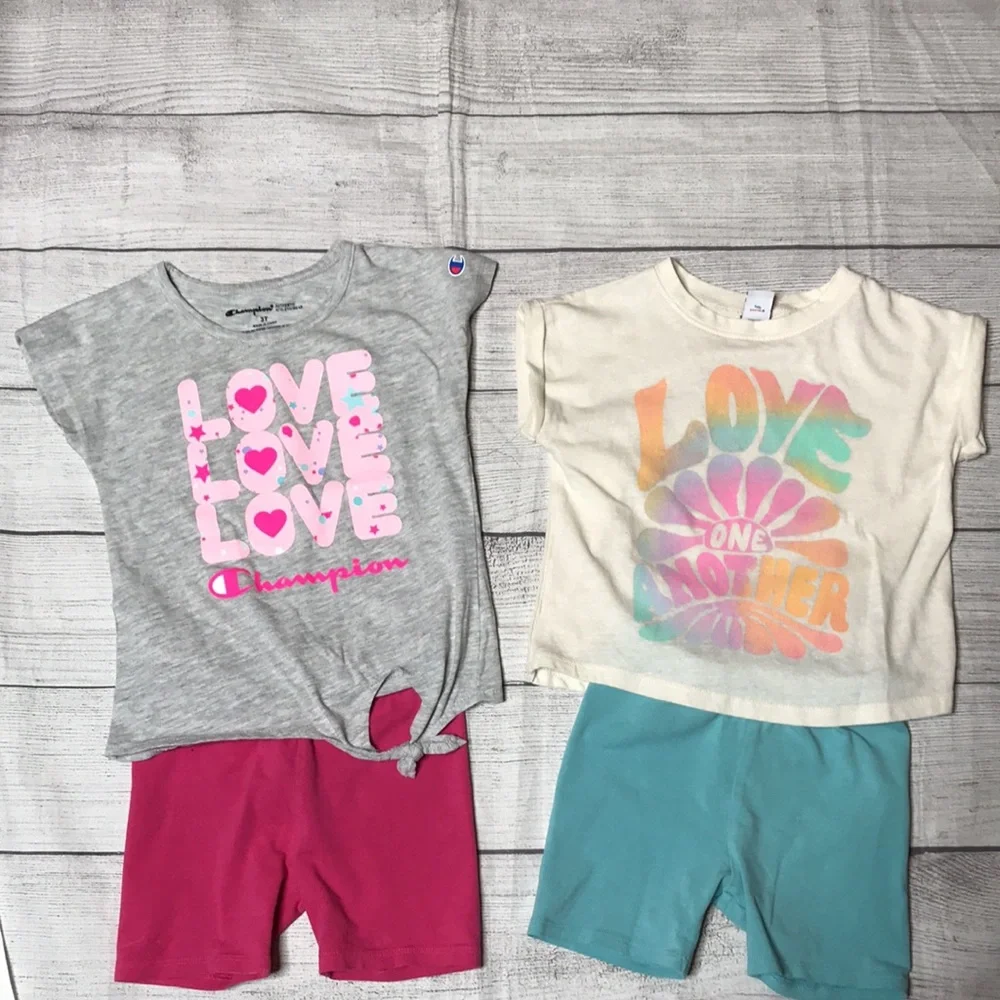 Summer Bundle of Two Girls Shorts Sets Size 3T - Picture 7 of 7